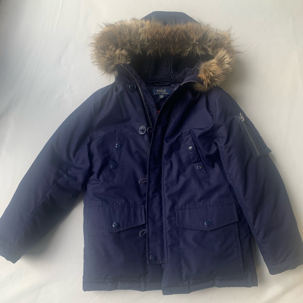 Ralph Lauren Boy's Water-Resistant Down Parka - Size M 10-12 , in Newport Navy